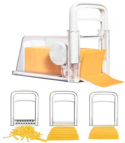 Keyohome 4 in 1 Cheese Cutter, Stainless Steel Cheese Cutter, Butter Slicer Storage Box, Portable Cheese Chopper Large Capacity Cheese Slicer, Cheese Cutting Cut Into Shreds Slicing Tool
