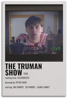 Zamou Leinwandposter The Truman Show, Wandkunst, dekoratives Wohnzimmer-Poster, Schlafzimmer-Poster, 30 x 45 cm, ungerahmter Stil