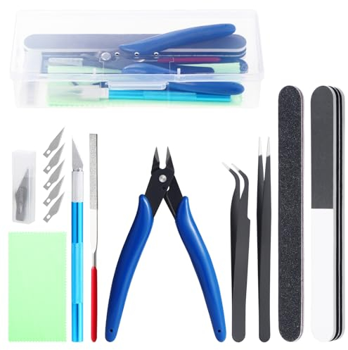 Habwea 9 STÜCKE Modellbau Werkzeug Set,Gundam Modeler Modellbausatz Modellierer Basic Tools für Auto Flugzeuge Gundam Model Kit Gunpla Tool Hobby Werkzeug Set