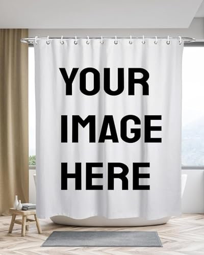 Individueller Duschvorhang, personalisierter Duschvorhang, individueller Foto-Duschvorhang für Badezimmer, individuelle Bilder, Duschvorhang-Sets mit 12 Haken, 1 Foto