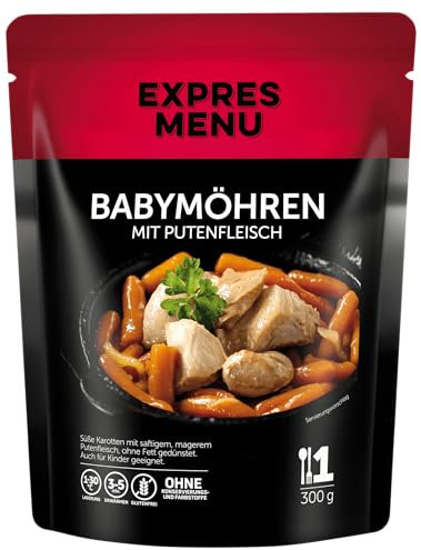 EXPRES MENU Babymöhren mit Putenfleisch | Zart und schmackhaft | Fertiggericht | 1 portion