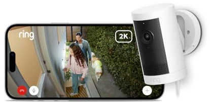 New Ring Outdoor Camera Plus (Plug-in) | 2K with Ring Vision I DIY Outdoor Security Camera | alternative to CCTV I 30-day free trial of Ring Home Plan