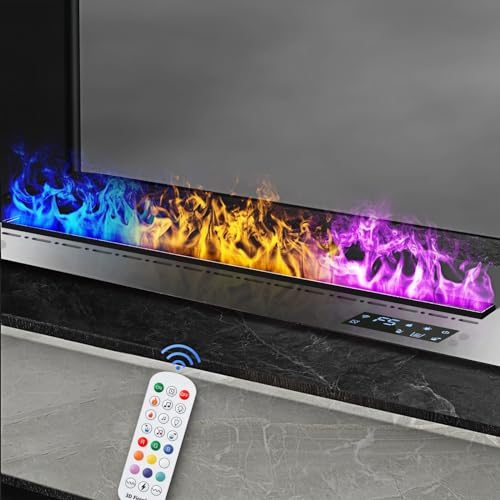 elektrischer Kamin,Wasserdampf-Kamin, Fernbedienung intelligentes elektrisches Feuer Multi Color