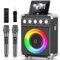 PPMIC Karaoke Machine, 24H Playtime Portable Bluetooth Speaker with 2 Wireless Microphones for Adults, PA System with Bass/Treble/Echo Adjustment, for Outdoor Singing, Home Parties & DJ Night