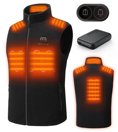 HEWINZE Fleece Beheizbare Weste Herren - Wärme weste mit akku 5V, heizweste jagd.