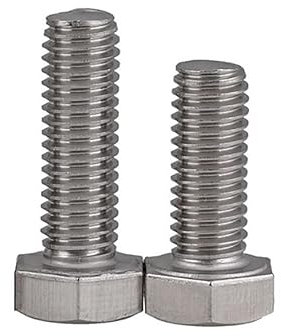 Haroar 2 Stück M8 SUS304 Edelstahl Außensechskantschraube Linksgewinde DIN933 Gewindelänge 16 mm ~ 60 mm(2Pcs M8x40)