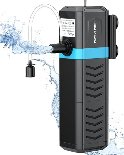 Pawfly Aquarium-Innenfilter für 455-760 L Aquarien Verstellbarer Aquarienfilter mit 2100 L/H leistungsstarker Wasserpumpe Ultraleiser Tauchfilter für Süßwasser Salzwasser Teichfilterung