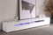 Zepneiy Meuble TV Moderne Blanc avec éclairage LED Variable pour Salon (Panneau Non Brillant)