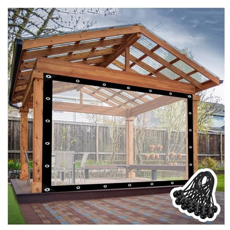 ZLRBN Gazebo Pannelli Laterali con Occhielli, Tela Cerata Impermeabile Trasparente Telone in Plastica Pergola con Occhielli Tenda da Patio All'aperto per Veranda e Gazebo(2.5x2m/8.2x6.56ft)
