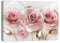 ZQQART Rosa Rose Leinwandbild Wandkunst abstraktes Rosa Gold Blumenbild Blumen Marmor Gemälde Kunst Schlafzimmer Heimdekoration gerahmt(Gold,30x45cm)