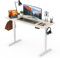 HENGMEI Höhenverstellbar Schreibtisch 120 x 60 cm Computertisch Stehschreibtisch, Gaming Tisch Bürotisch Studien-Laptoptisch Schreiben Tisch mit Kabel Management Tray und Kopfhörerhaken(Ahorn)