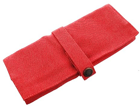 Tragbare Uhren Zubehörtasche mit Rollverschluss, Canvas Rot
