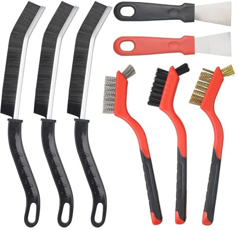 Crevice Lot de 8 brosses de Nettoyage des Fentes avec Poils durs Brosse de Nettoyage des Coins Brosse de Nettoyage pour la Maison, la Cuisine, Le véhicule, Les Toilettes, Le coulis