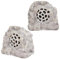 Alpine Corporation QLP542SLR-BG-2 Solar Outdoor Bluetooth 5.0 Rock Speaker Set of 2 Pair, 11 Tall, Beige