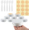 PQPAUTY Lot de 50 pots en aluminium 60ml – bocaux en aluminium ronde blanc D68mm x H27mm avec couvercle – boite aluminium cosmétique pour bougies, DIY, rangement, voyage