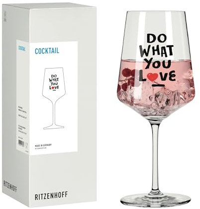 RITZENHOFF 8171007 Cocktail-Glas 500 ml, Serie Sprüche, mit lustigem Schriftzug Do what you love - modern, Made in Germany