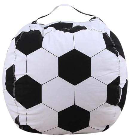 HAPNBCELE Sitzsack für Kinder, Stofftiere, Aufbewahrung, Sofa, Fußball, Fußball, Basketball, Rugby, Schlafzimmer-Zubehör (Fußball, 66 cm)