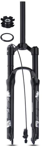 AADDFDD Forcella Ammortizzata per Bicicletta MTB 26/27.5/29 in Air 1-1/8'' Forcella Anteriore Dritta per Mountain Bike Ammortizzatore a Gas QR Escursione 9 * 100 mm Blocco remoto Manuale 1
