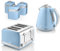 Swan Retro Blue 1.5L 3KW Jug Kettle, 4 Slice Toaster and Tea, Coffee, Sugar Canisters. Matching Retro Kitchen Set in Blue