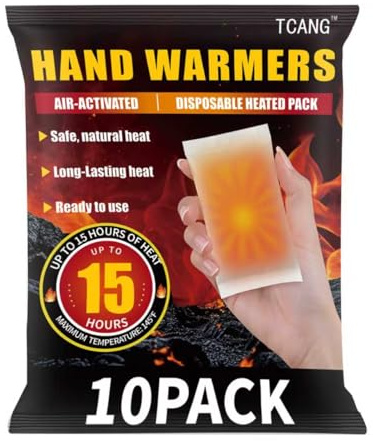 Disposable Hand Warmers - Up to 15 Hours of Heat - Super Long Lasting Air Activated Warmers, All Natural & Portable for Camping, Fishing, Outdoor Sports, Winter Work