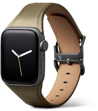 Bellroy Classic Watch Strap, Compatible with Apple Watch 44-49mm - Khaki | Leather watch band compatible with Apple Watch 44-49mm, made for work or casual wear