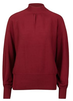 zero Damen Feinstrickpullover mit Stehkragen 34, Cabernet