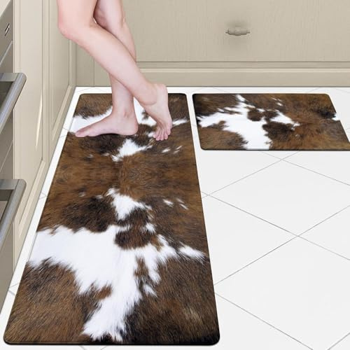 küchenteppich Braun Und Weiß Küchenläufer,Teppich Für küchenteppich waschbar rutschfest,fussmatte aussen 50x80+50x180