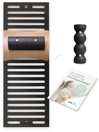 MaxFitness - Faszienrolle Set mit Wandhalterung Performance - inkl. LeanBoard & PickUp - 2 Foam Roller gegen Schmerzen (Rollen Halterung Kirschbaum/Wandhalterung Anthrazit, Faszien-Set Performance)