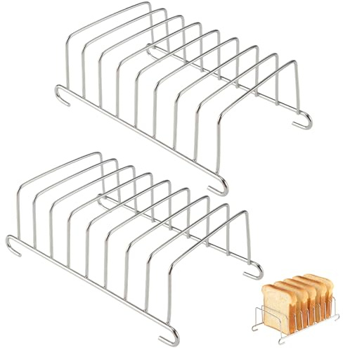 TYSM-CC 2PCS Rejilla para Tostadas de Acero Inoxidable Antiadherente - Accesorio Esencial para Air Fryer y Freidora de Aire, Ideal para Tostar Pan, Alimentos sin Pegarse, Perfecto Hogar y Restaurante