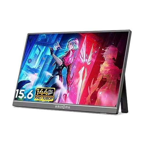 HLHLOP777 Tragbarer Monitor für Laptop 15,6-Zoll-IPS-144-Hz-Handy-Außenbildschirm Laptop-Erweiterungsbildschirm Gaming-Maschine-Unterbildschirm Multifunktions-Unterbildschirm Tragbarer Gaming-Monitor