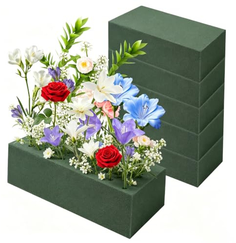 Hexizexi 6 Stück Blumensteckschaum 14 x 7.5X 4.5cm Steckschaum für Blumen | Steckmasse Steckschwamm für Blumen Steckschaum für Blumen Steckschwamm für DIY Feiertage Hochzeiten Party