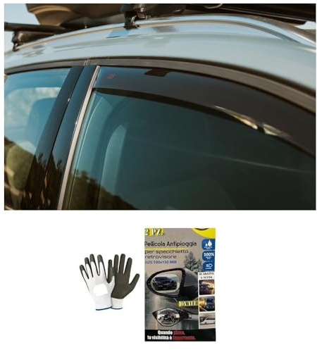 COPPIA DEFLETTORE AUTO PER ARIA E PIOGGIA COMPATIBILE CON Nissan Terrano II 3P 1994-> (15159) ANTIVENTO PER FINESTRINO VETRO DEFLETTORI ANTERIORE PER AUTO