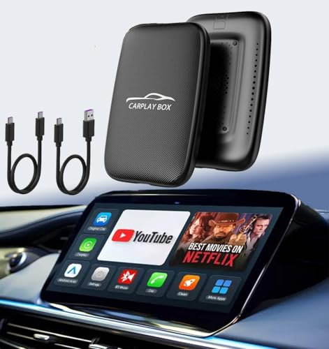5-in-1 Wireless Android Auto & CarPlay Adapter (2026), supporta Netflix/YouTube/TF, Plug & Play, installazione facile, Magic Video Box per veicoli OEM CarPlay/Android Auto cablati