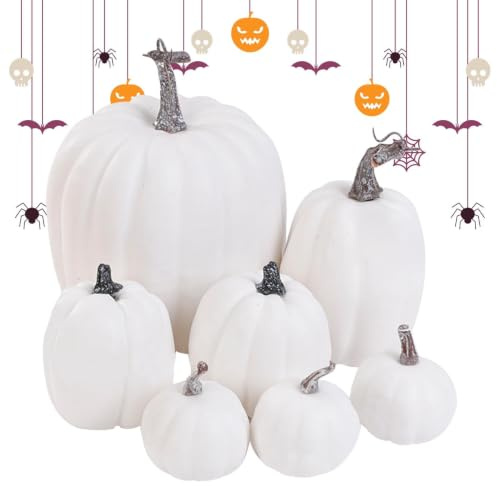 Konstgjorda dekorationspumpor 7 Delar Realistiska Halloween Skörd Höst