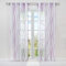 HongYa 1er-Pack Voile Gardine Transparenter Vorhang mit Ösen Wellen Druck H/B 245/140 cm Weiß Beere
