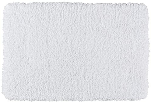 WENKO Badteppich Belize Weiß, 60 x 90 cm - Badematte, sicher, flauschig, fusselfrei, Polyester, 60 x 90 cm, Weiß