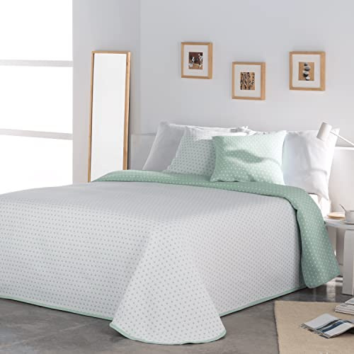 VIALMAN Colcha Bouti Ligera Sofia 26 Tagesdecke, Baumwolle, grün, Cama 180 y 200: 270 x 270 cm