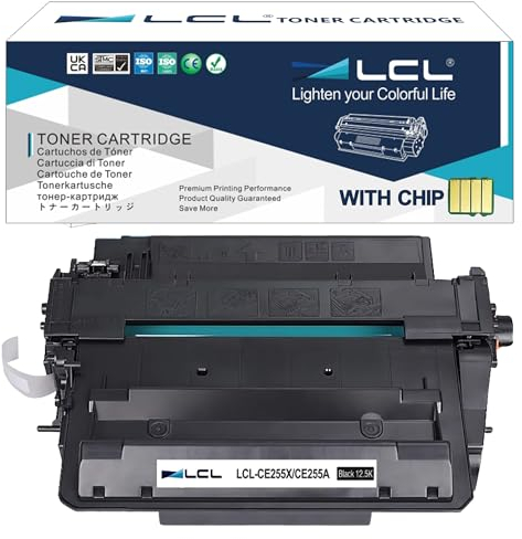 LCL Kompatibel Tonerkartusche 55A 55X CE255A CE255X 12500 Seiten (1 Schwarz) Ersatz für HP Laserjet Enterprise P3010 P3011 P3015 P3016 P3015d P3015dn P3015n P3015x 500 MFP M525dn M525f