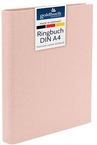 goldbuch 37722 Foto Ringbuch, Bella Vista, Foto Album 26 x 32 cm, Fotobuch Ordner aus Leinen, Fotoordner zum Selbstgestalten und Befüllen, Format DIN A4, ideal für Reise & Urlaub, Rosé