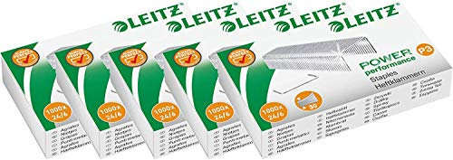 Leitz 55700000 Heftklammer 24/6 mm // 10000 Stück verzinkt (24/6mm, verzinkt / 5 Packungen)