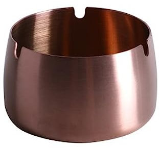Akoak Aschenbecher aus Edelstahl, rund, verdickt, sturzsicher, hitzebeständig, für Wohnzimmer, Schreibtisch, Schreibtisch, Schreibtisch, Aschenbecher, Box, Roségold, 1 Stück
