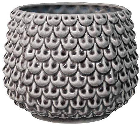 Bloomingville Pot de Fleur Pinecone - Pots de Fleurs décoratifs Couleur pour intérieur Style rétro créatif L (16,5 cm ø), Gris, Céramique