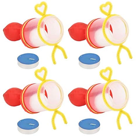 4 Pcs Physics Experiment Toy Children DIY Air Cannon Fun Physical Toys Educational Science Model for Elementary school Kids Toddlers (Balloons, Rubber Band Colors Random)