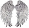 CattleyaHQ 1 Paar Paillettenflügel Applikationen, großer Glitzer Wing Patches, Angel Wings Patch Bestickte Motivverkleidung für Kleidung zum Aufnähen DIY Design Verzierungen (Silber)