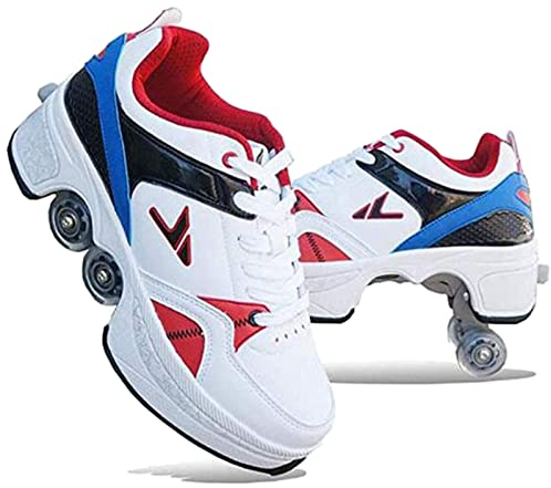 HUOQILIN Unisex-Kinder Skateboard Schuhe Kinderschuhe Mit Rollen Skate Shoes Rollen Schuhe Sportschuhe Laufschuhe Sneakers Mit Rollen Kinder Jungen Mädchen,43