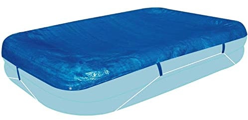 Poolabdeckung rechteckig für Family Pool 305x183cm - mit Fixierseil - 110g/m² PE - Wasserdicht - UV-stabil - Poolabdeckplane - aufblasbar - Abdeckung Swimmingpool Poolzubehör Planschbecken