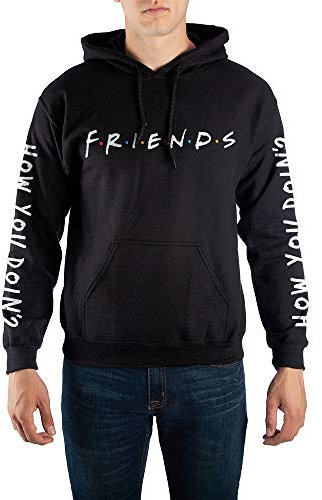Friends TV Sitcom Series How You Doin - Felpa con cappuccio da uomo, colore: Nero - - X-Large