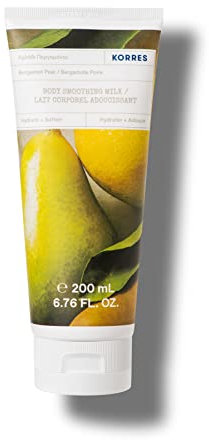 KORRES Bergamot Pear Glättende Bodymilk mit Aloe Vera, pflegende Hautcreme mit süßem Birnen Duft, vegan, dermatologisch getestet, silikon- und parabenfrei, 200 ml