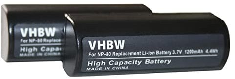 vhbw 2x batteria sostituisce Kodak Klic-3000, DC4800 per fotocamera (1200mAh, 3,7V, Li-Ion)