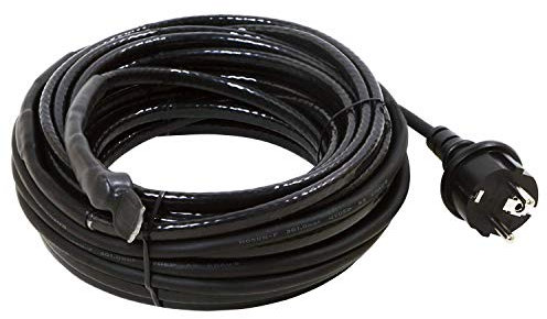 as - Schwabe EIS-Stop-Heizkabel 6 m Frostschutz-Heizkabel inkl. Thermostat 230 V, 50/60 Hz Heizleitung mit Schutzkontaktstecker 15 W/m Wärmekabel gegen Frost IP44 Schwarz 67016